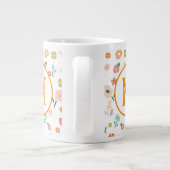 Groovy Retro Daisy Blume Pattern Boho Floral Jumbo-Tasse (Rückseite)