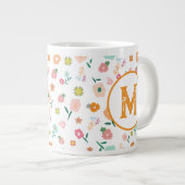 Groovy Retro Daisy Blume Pattern Boho Floral Jumbo-Tasse (Vorderseite Rechts)