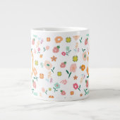 Groovy Retro Daisy Blume Pattern Boho Floral Jumbo-Tasse (Vorderseite)