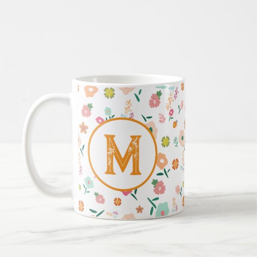 Groovy Retro Daisy Blume Pattern Boho Floral Kaffeetasse (Links)