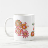 Groovy Retro Daisy Blume Pattern Boho Floral Kaffeetasse (Links)