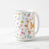 Groovy Retro Daisy Blume Pattern Boho Floral Kaffeetasse (VorderseiteRechts)