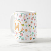 Groovy Retro Daisy Blume Pattern Boho Floral Kaffeetasse (Vorderseite Links)