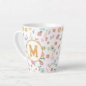 Groovy Retro Daisy Blume Pattern Boho Floral Milchtasse (Linke Ecke)