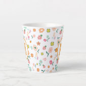 Groovy Retro Daisy Blume Pattern Boho Floral Milchtasse (Vorderseite)
