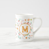 Groovy Retro Daisy Blume Pattern Boho Floral Porzellantasse (Rechts)