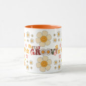 Groovy Retro Daisy Blume Pattern Boho Floral Tasse (Zentrum)