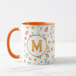 Groovy Retro Daisy Blume Pattern Boho Floral Tasse