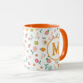Groovy Retro Daisy Blume Pattern Boho Floral Tasse (VorderseiteRechts)