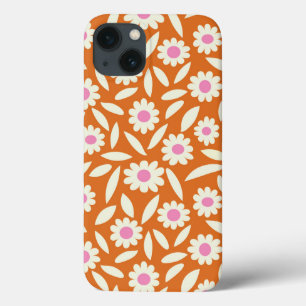 Groovy Retro-Daisy-Blumenmuster auf orange  Case-Mate iPhone Hülle