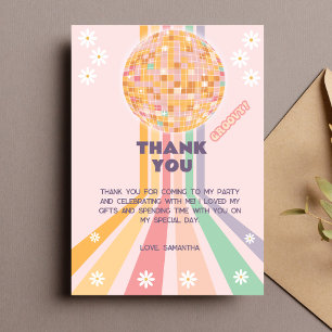 Groovy Retro Daisy Disco Geburtstag Dankeskarte