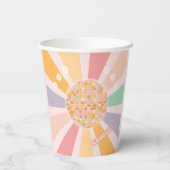 Groovy Retro Daisy Disco Pappbecher (Rückseite)