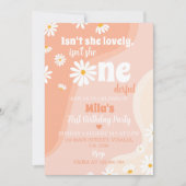 Groovy Retro Daisy Einladung zum 1. Geburtstag (Vorderseite)