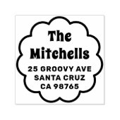 Groovy Retro Daisy Frame Rücksendeadresse Permastempel (Design)