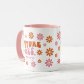 Groovy Retro Daisy Future Mrs. Verlobung Gift Tasse (Vorderseite Links)