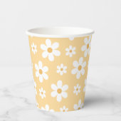 Groovy Retro Daisy gelb Pappbecher (Vorderseite)
