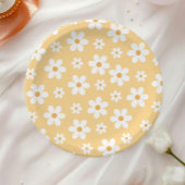 Groovy Retro Daisy Gelbe Paper Teller