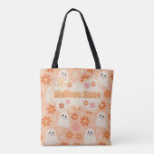 Groovy Retro Daisy Ghosts Peachy Trick oder Treat Tasche (Rückseite)