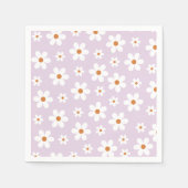 Groovy Retro Daisy Lila Paper Teller Serviette (Vorderseite)