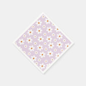 Groovy Retro Daisy Lila Paper Teller Serviette (Ecke)