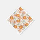 Groovy Retro Daisy Orange Blue Cream Serviette (Ecke)