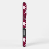 Groovy Retro Daisy Pattern Deep Berry Pink iPhone Hülle (Rechte Seite)