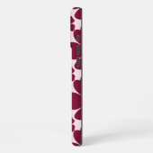 Groovy Retro Daisy Pattern Deep Berry Pink iPhone Hülle (Linke Seite)