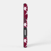 Groovy Retro Daisy Pattern Deep Berry Pink iPhone Hülle (Rechte Seite)
