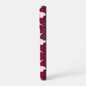 Groovy Retro Daisy Pattern Deep Berry Pink iPhone Hülle (Linke Seite)