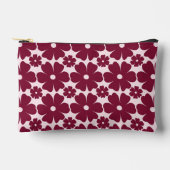 Groovy Retro Daisy Pattern Deep Berry Pink Zubehörtasche (Vorderseite)