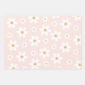Groovy Retro Daisy Pink Geschenkpapier Set (Vorderseite)