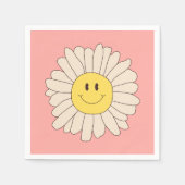 Groovy Retro Daisy Pink Serviette (Vorderseite)