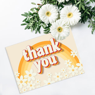 Groovy Retro Daisy Rainbow Danke Karte   Boho 7