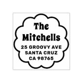 Groovy Retro Daisy Rücksendeadresse Gummistempel (Prägung)