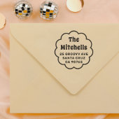 Groovy Retro Daisy Rücksendeadresse Gummistempel