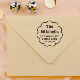 Groovy Retro Daisy Rücksendeadresse Gummistempel