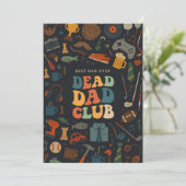 Groovy Retro Dead Vater Club Funny Vathers Day Ges Einladung (Stehend Vorderseite)