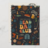 Groovy Retro Dead Vater Club Funny Vathers Day Ges Einladung (Vorne/Hinten)