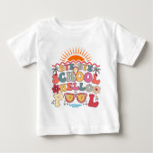 Groovy Retro Design Bye Bye School Hallo Pool Cool Baby T-shirt (Vorderseite)