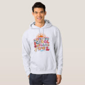Groovy Retro Design Bye Bye School Hallo Pool Cool Hoodie (Vorne ganz)