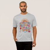 Groovy Retro Design Bye Bye School Hallo Pool Cool T-Shirt (Vorne ganz)