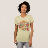Groovy Retro Design Bye Bye School Hallo Pool Cool T-Shirt (Vorne ganz)