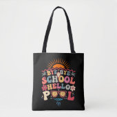 Groovy Retro Design Bye Bye School Hallo Pool Cool Tasche (Vorderseite)