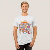 Groovy Retro Design Bye Bye School Hallo Pool Cool Tri-Blend Shirt (Vorderseite voll)