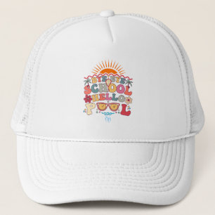 Groovy Retro Design Bye Bye School Hallo Pool Cool Truckerkappe