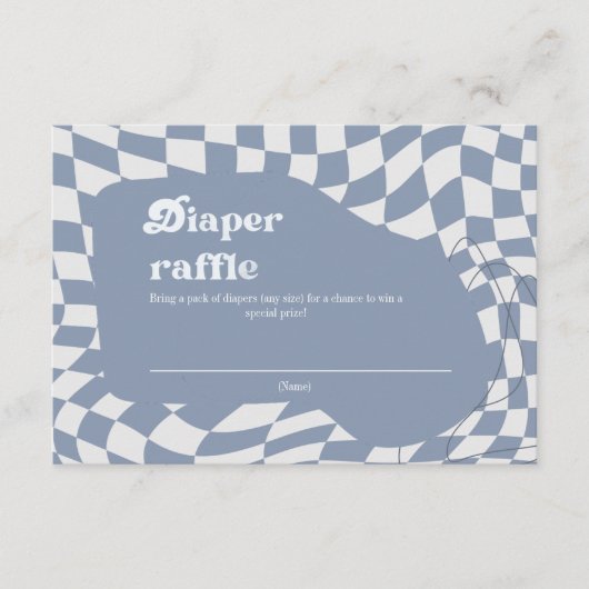 Groovy Retro Diaper Raffle Baby Dusche Begleitkarte (Vorderseite)