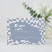 Groovy Retro Diaper Raffle Baby Dusche Begleitkarte (Stehend Vorderseite)