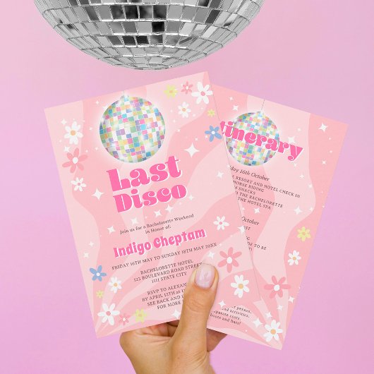 Groovy Retro Disco Bacheloretto Einladung