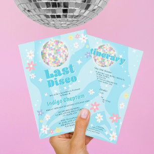 Groovy Retro Disco Bacheloretto Einladung