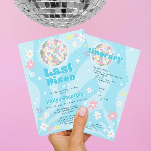 Groovy Retro Disco Bacheloretto Einladung